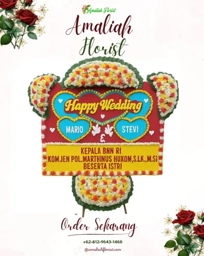 Karangan Papan Bunga Pernikahan di Galung Maloang